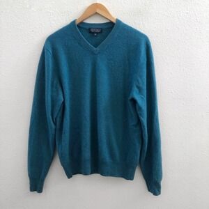 ALLEN SOLLY V-Neck 100% Cashmere Sweater Size Large